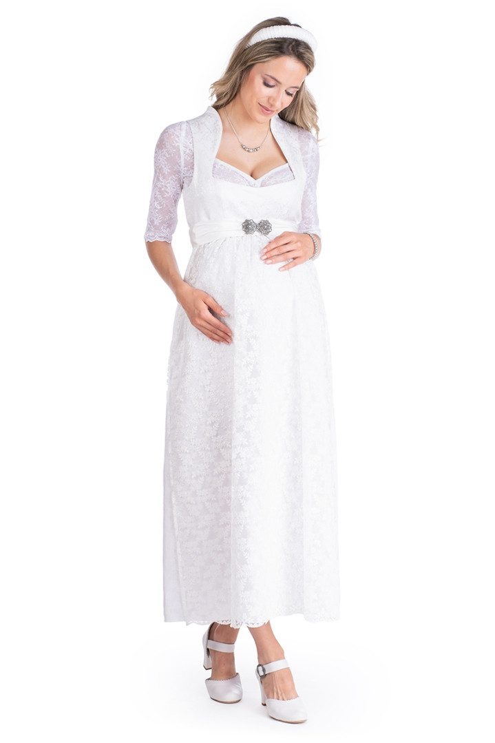 Berwin & Wolff Dirndl Hochzeits-Umstandsdirndl lang 2tlg. - HELLA - creme – Bild 4 von 5