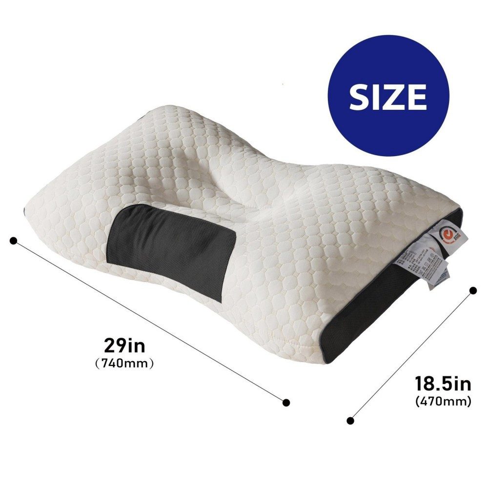 FANNOU Kopfkissen 74 x 47cm, Baumwoll-Massage-Nackenkissen, geeignet für sanftes Schlafen, verstellbar und ergonomisch – Bild 2 von 5