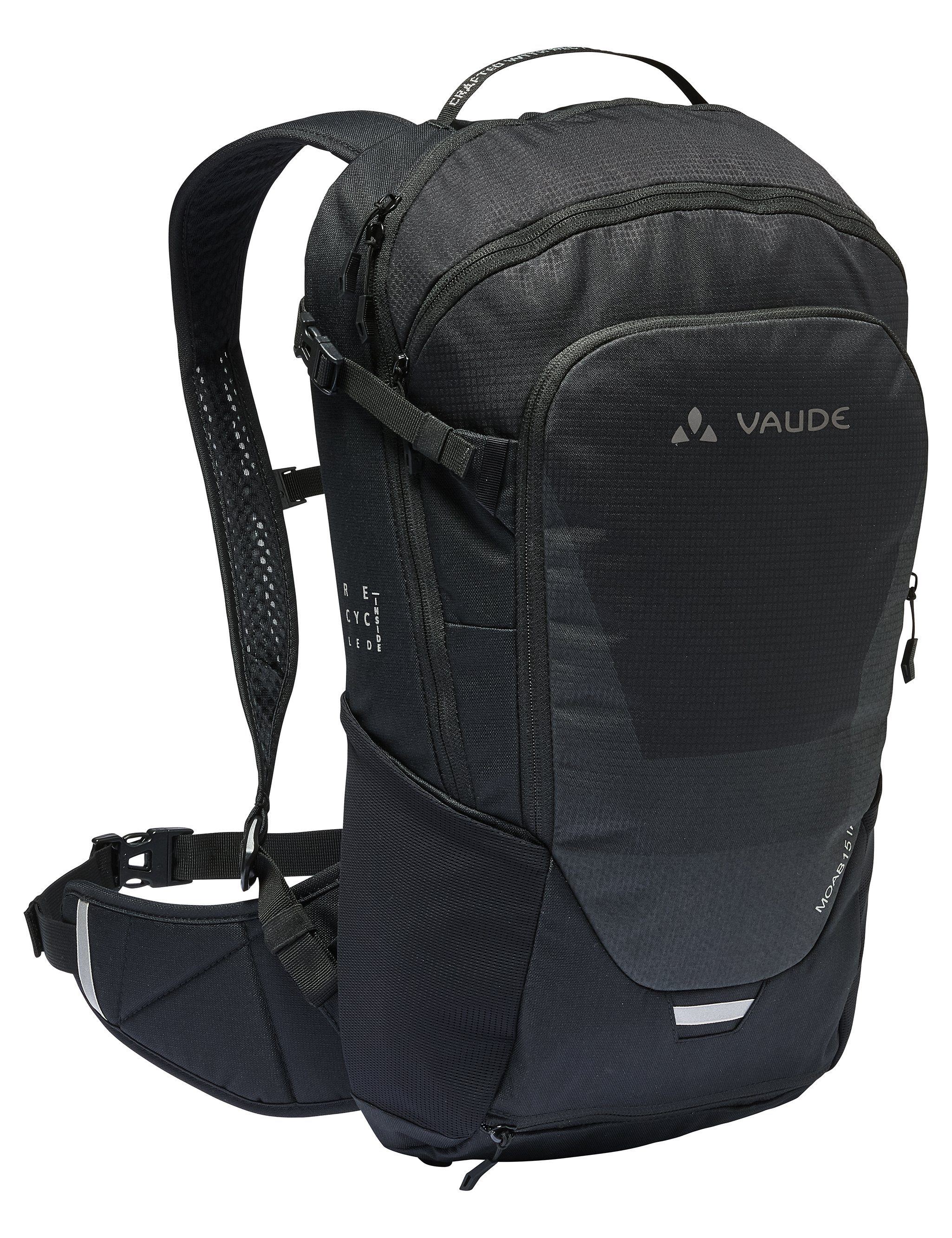 VAUDE Wanderrucksack Moab 15 II (Kein Set), Grüner Knopf black