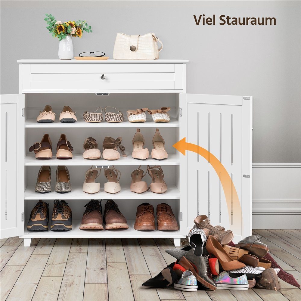 Yaheetech Schuhschrank 4-stufige Kommode mit Verstellbaren Einlegeböden und 1 Schublade Schuhregal für High Heels, Stiefel, 78 × 37 × 85,5 cm – Bild 5 von 5