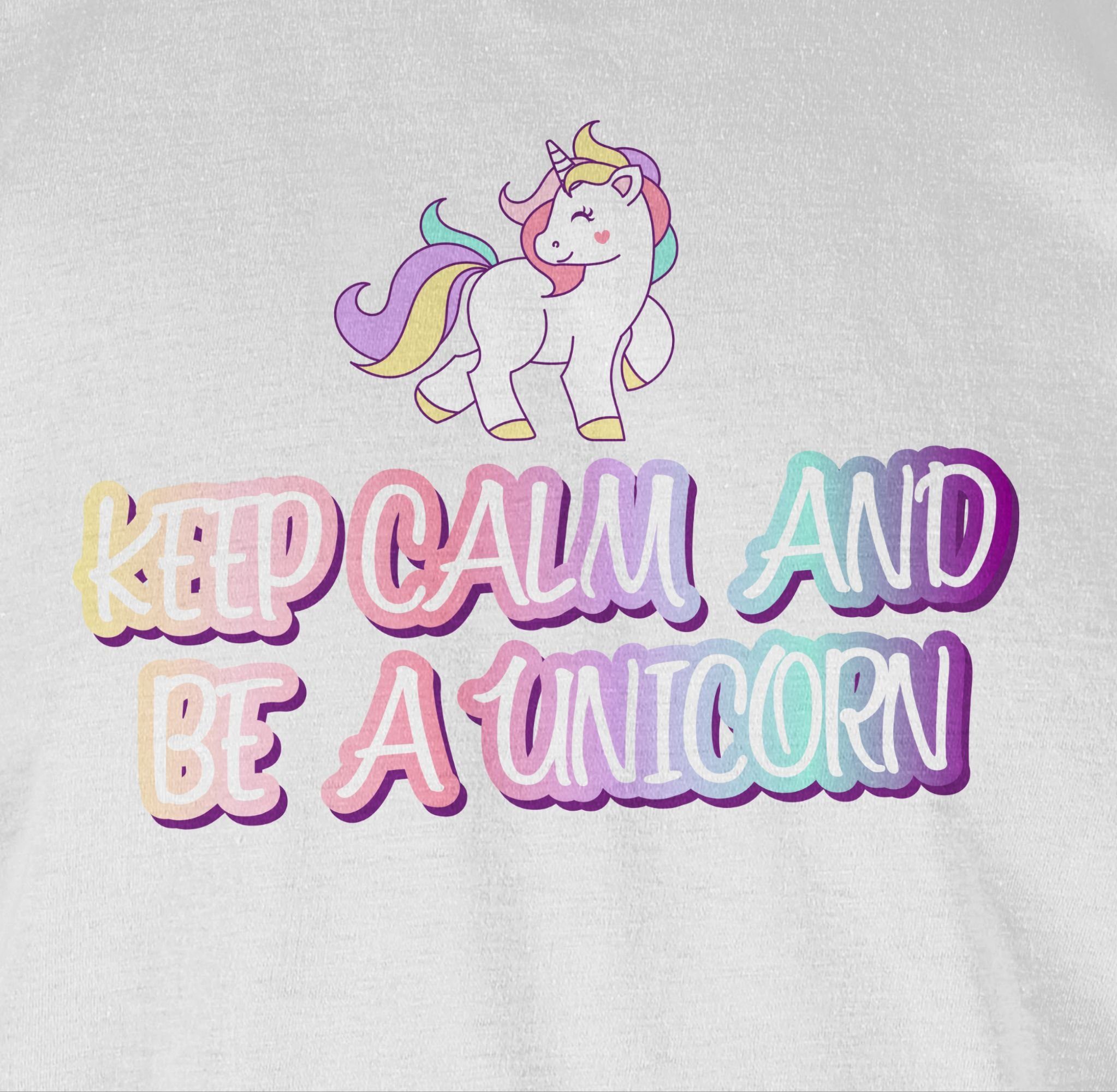 Damen Shirts Shirtracer T-Shirt Keep Calm and be a unicorn - Nerd Geschenke - Damen Premium T-Shirt (1-tlg) Nerds & Geeks