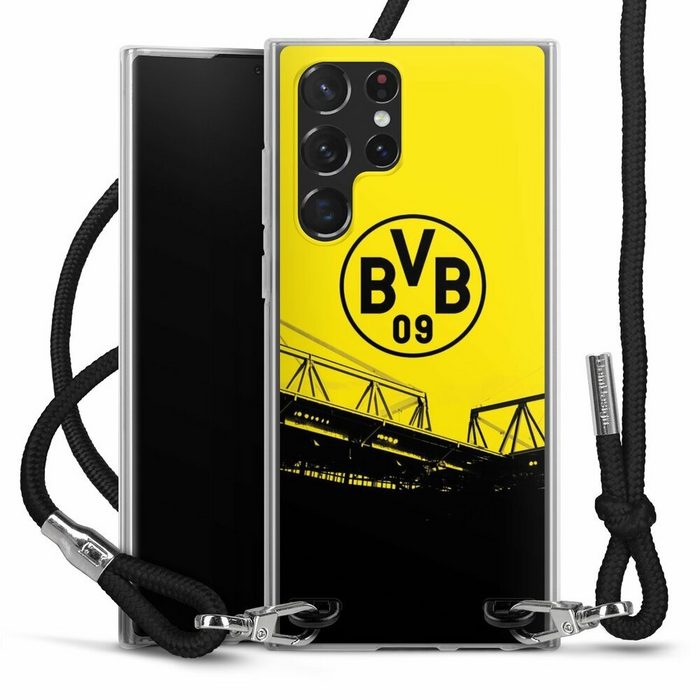 DeinDesign Handyhülle Borussia Dortmund BVB Fanartikel Stadion Schwarz-Gelb - BVB Samsung Galaxy S22 Ultra Handykette Hülle mit Band Case zum Umhängen