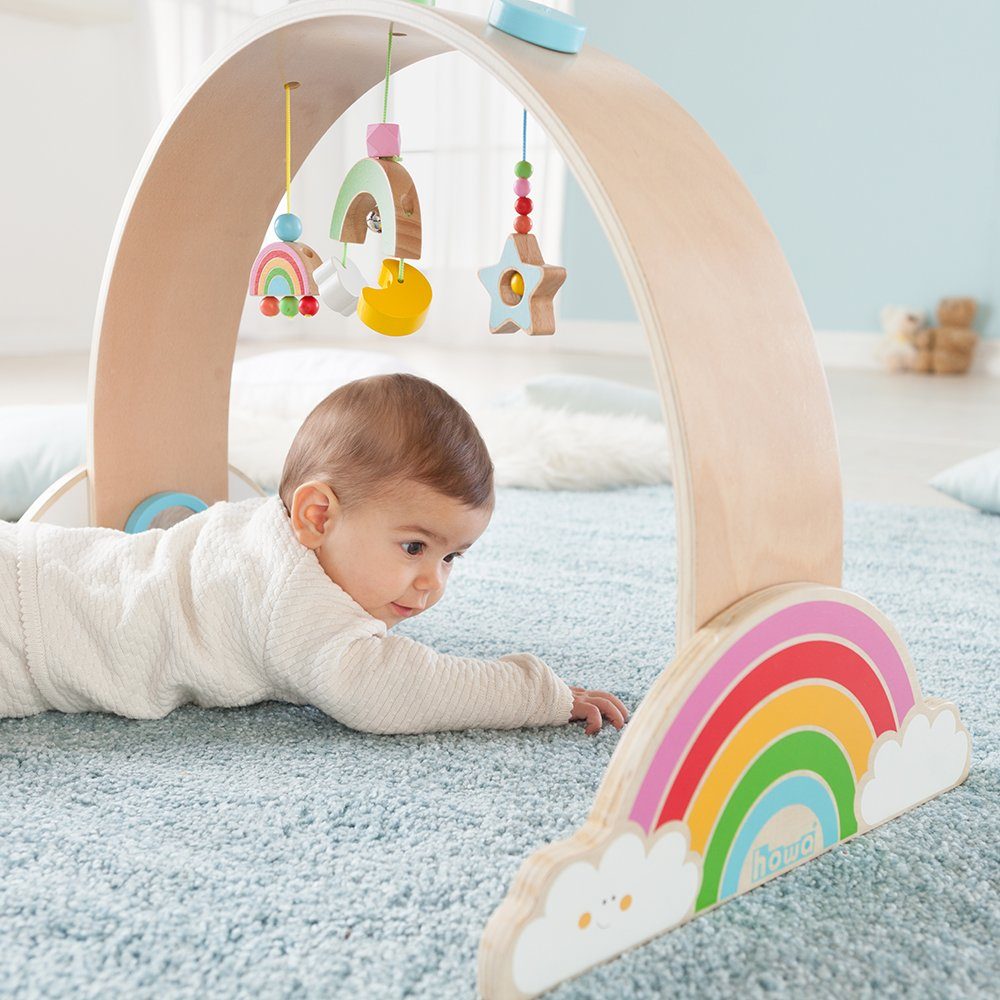 howa Baby Gym my rainbow, Spielbogen Spieltrapez aus Holz
