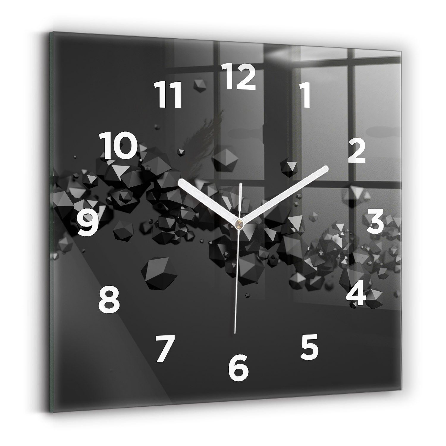 Tulup Wanduhr Moderne Glasuhr Schwarze Abstrakte günstig online kaufen