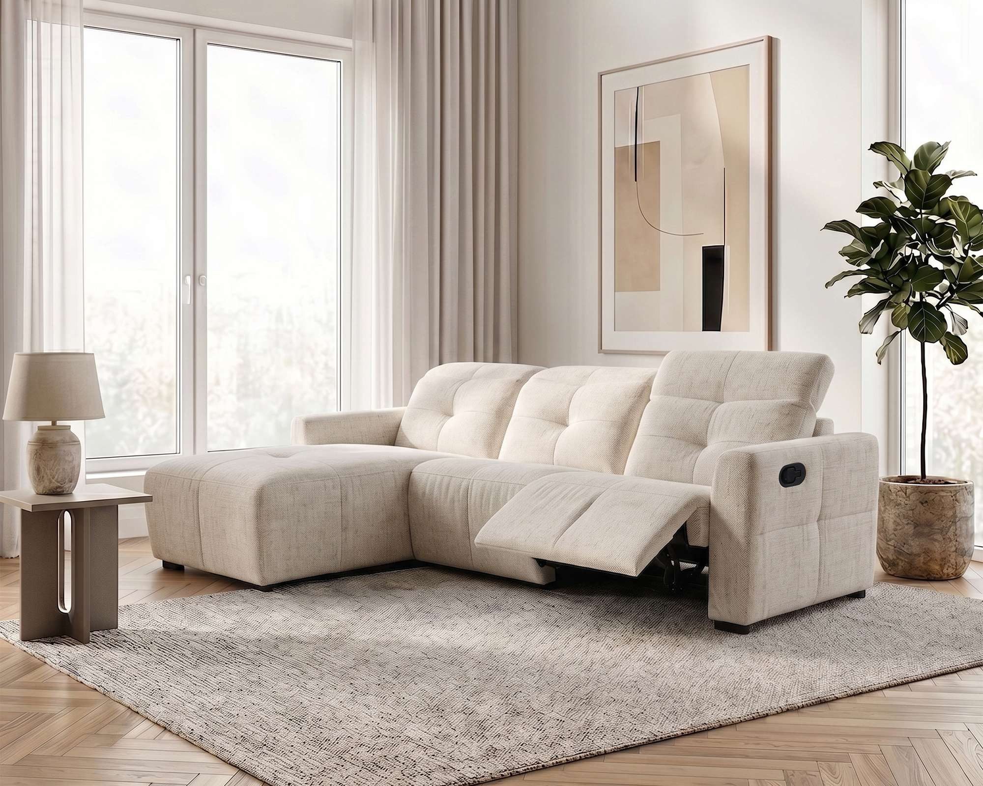 OTTO home Ecksofa CAARLA Webstoff, L-Form, 261 cm, man. o. elektr. Relaxfunktion (USB), mit USB-A und USB-C bei elektrischer Ausführung, Kopfteilverstellung