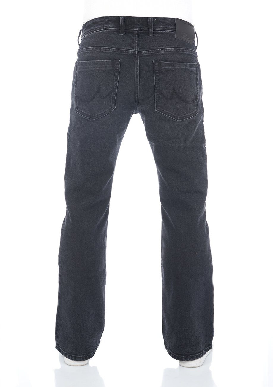 (200) Stretch LTB Denim Jeanshose Bootcut-Jeans mit Cut Herren Wash Boot Hose Black Timor