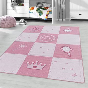 Kinderteppich für Spiel-Kinderzimmer Prinzessin-Design für Jungs und Mädchen, Stilvoll Günstig, Rechteck, Höhe: 7 mm