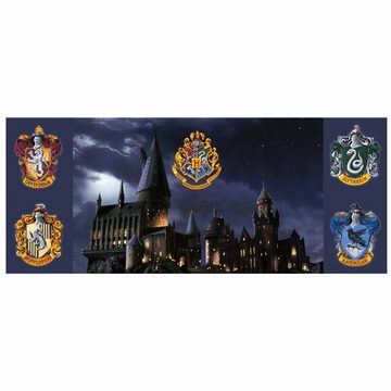 United Labels® Tasse Harry Potter Tasse - Hogwarts & Wappen aus Porzellan Blau 320 ml, Porzellan