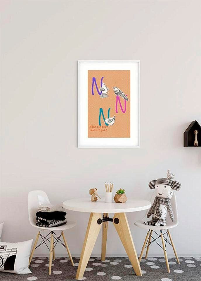 Poster N, Komar Animal (1 St), Wohnzimmer Buchstaben Schlafzimmer, Kinderzimmer, ABC