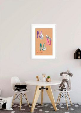 Komar Poster ABC Animal N, Buchstaben (1 St), Kinderzimmer, Schlafzimmer, Wohnzimmer