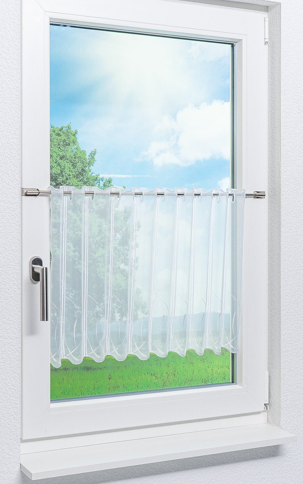 Scheibengardine Abstrakta, LYSEL®, (1 St), transparent, 45x40cm HxB rohweiß