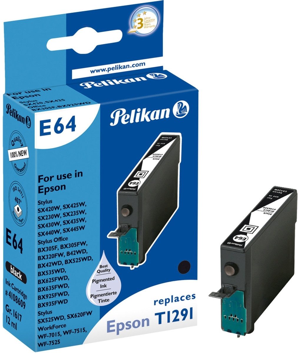 Tintenpatrone kompatibel mit Epson T1291 schwarz 12ml. Nachfülltinte