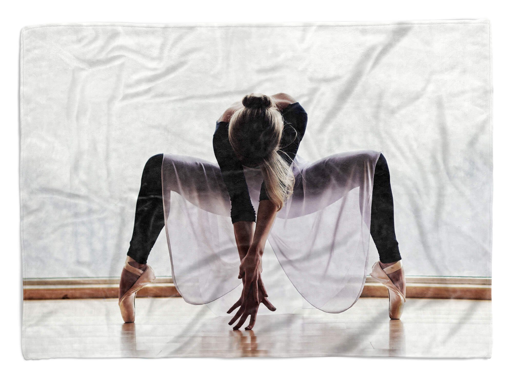 mit (1-St), Handtücher F, schöne Fotomotiv Art Sinus Baumwolle-Polyester-Mix Handtuch Ballerina Handtuch Kuscheldecke Strandhandtuch Saunatuch