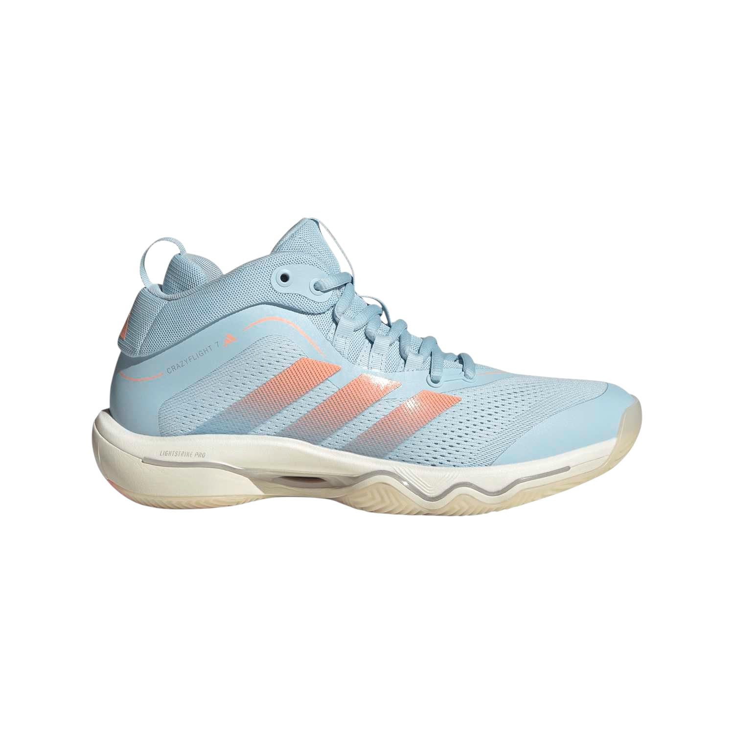 adidas Performance Hallen-Indoorschuhe CrazyFlight 7 Mid hellblau/orange Damen Badmintonschuh