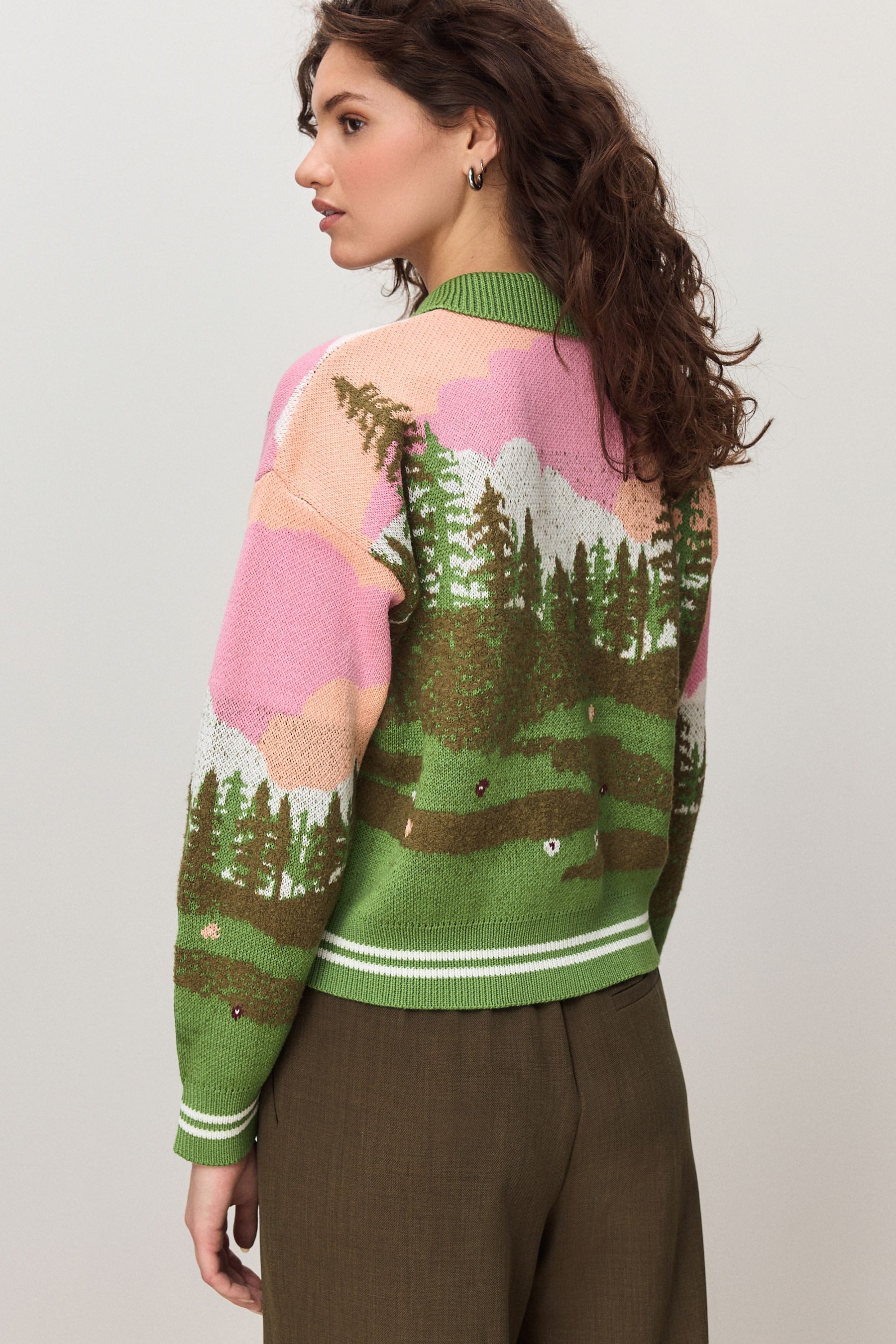 Next Strickjacke Strickjacke mit Kragen, Camper-Landschaft (1-tlg) günstig online kaufen