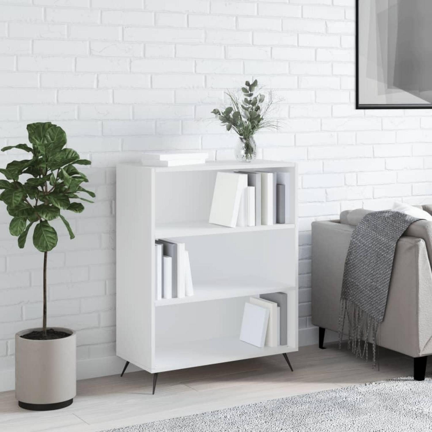 LuxusKollektion Bücherregal Bücherregal weiß 69x32x90cm Holzwerkstoff Metall, 1-tlg.