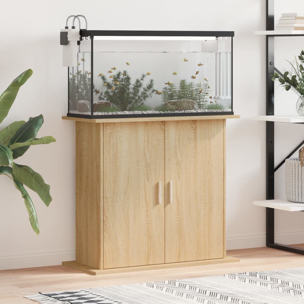 vidaXL Aquariumunterschrank 81 x 36 x 73 cm Aquariumständer Sonoma Eiche 81x36x73cm Spanplatte Aqu