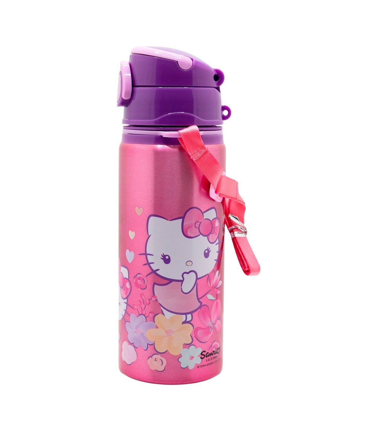 Hello Kitty Trinkflasche Kinder Wasserflasche 730 ml mit Druckknopfdeckel und Trageriemen