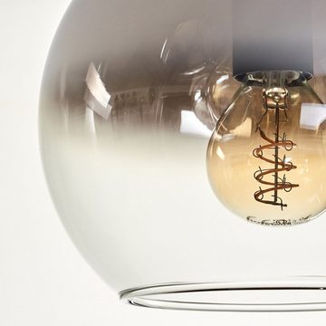 hofstein Deckenleuchte Deckenlampe aus Metall/Glas in Schwarz/Chromfarben/Klar, ohne Leuchtmittel, moderne Leuchte mit Glasschirmen (15 cm), 5 x E14, ohne Leuchtmittel