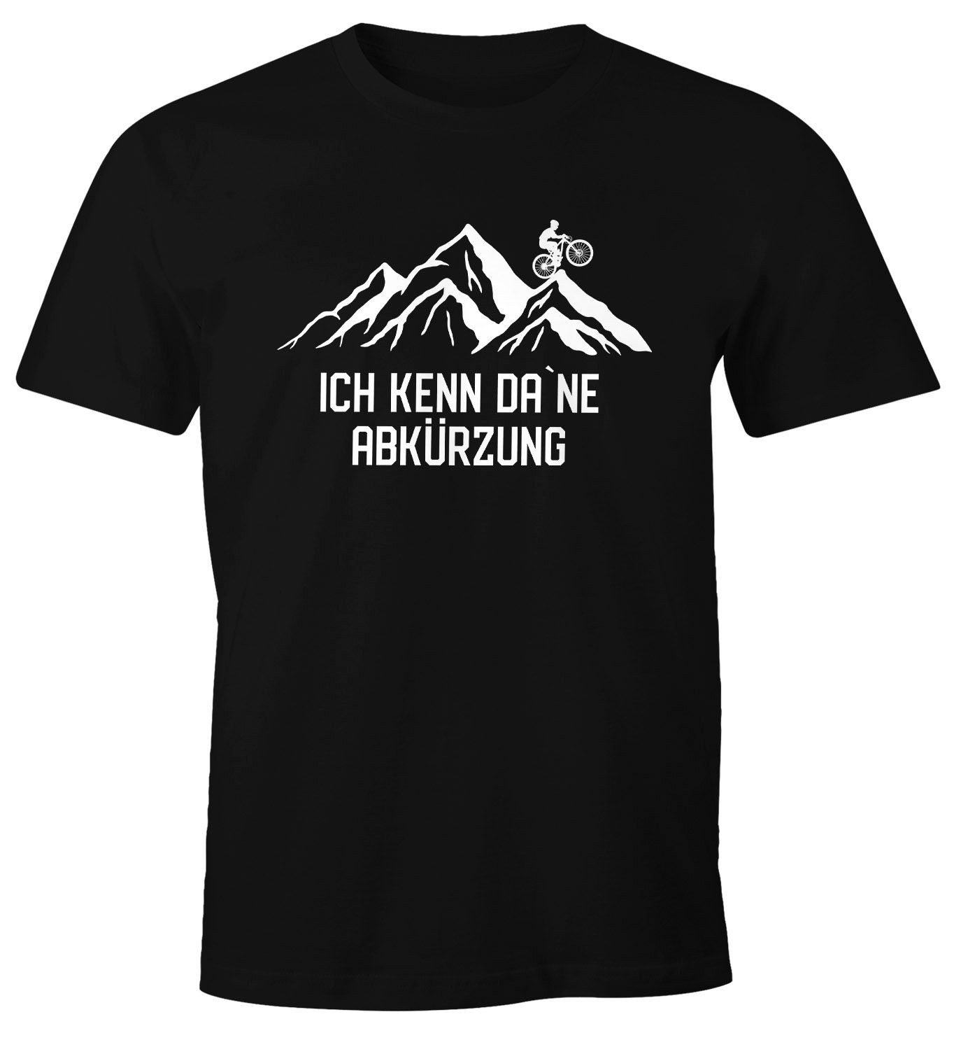 MoonWorks Print-Shirt Herren T-Shirt Ich kenn da ne Abkürzung Fahrrad Mount günstig online kaufen