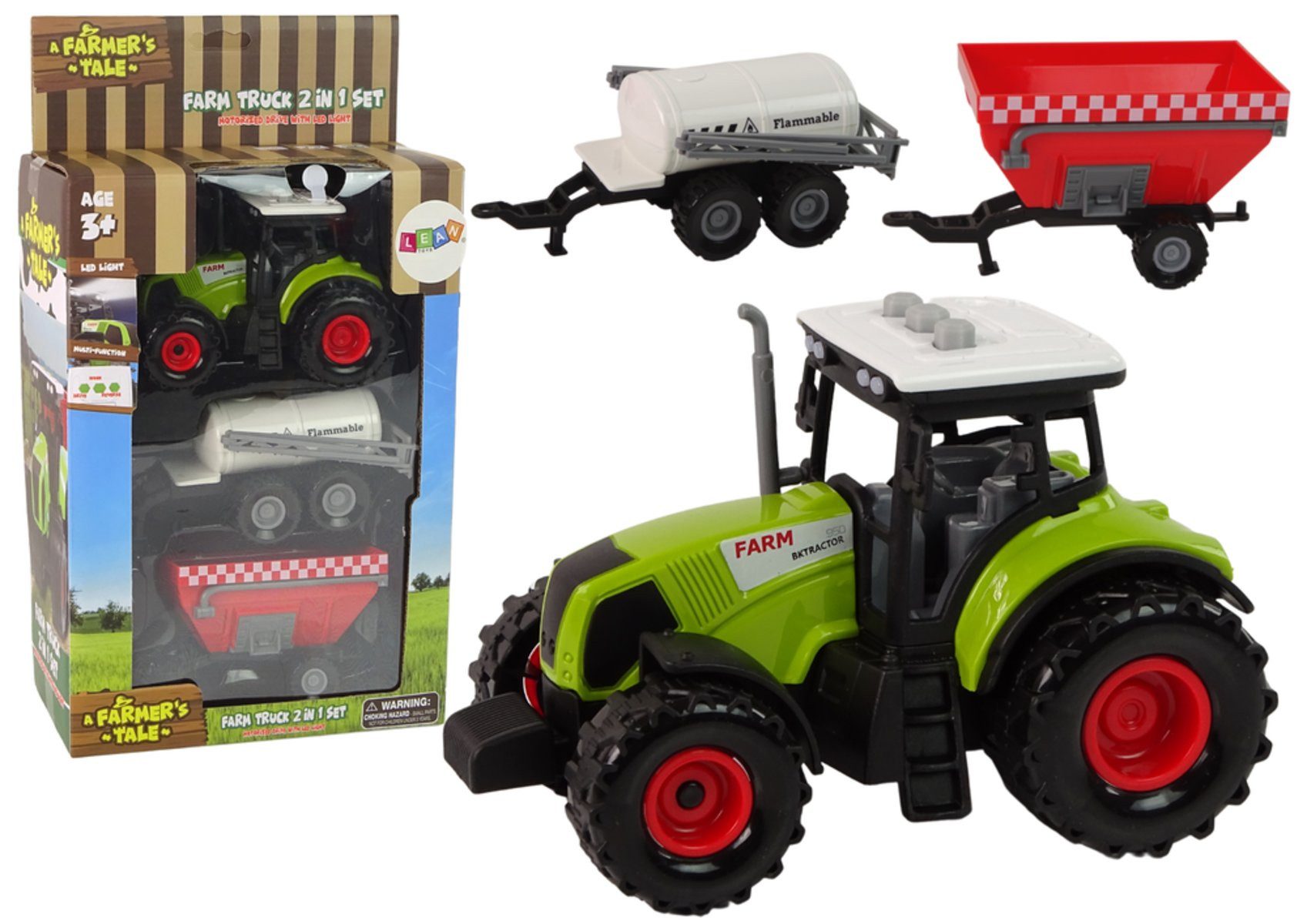 Wisam Spielzeug-Traktor Farmer Traktor Set + 2 Landmaschinen Farm Truck Set
