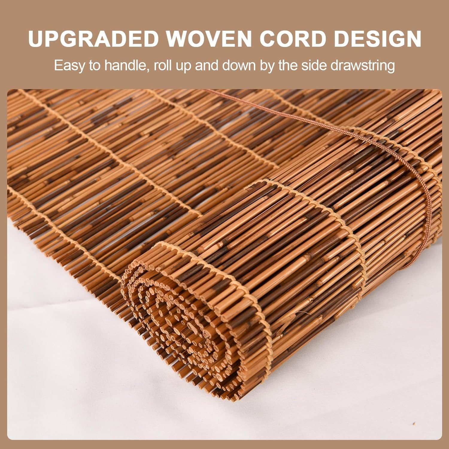 Coradoma Raffrollo Bambus Rollo aus Schilfrohr Sicht- & Sonnenschutz für Fe günstig online kaufen