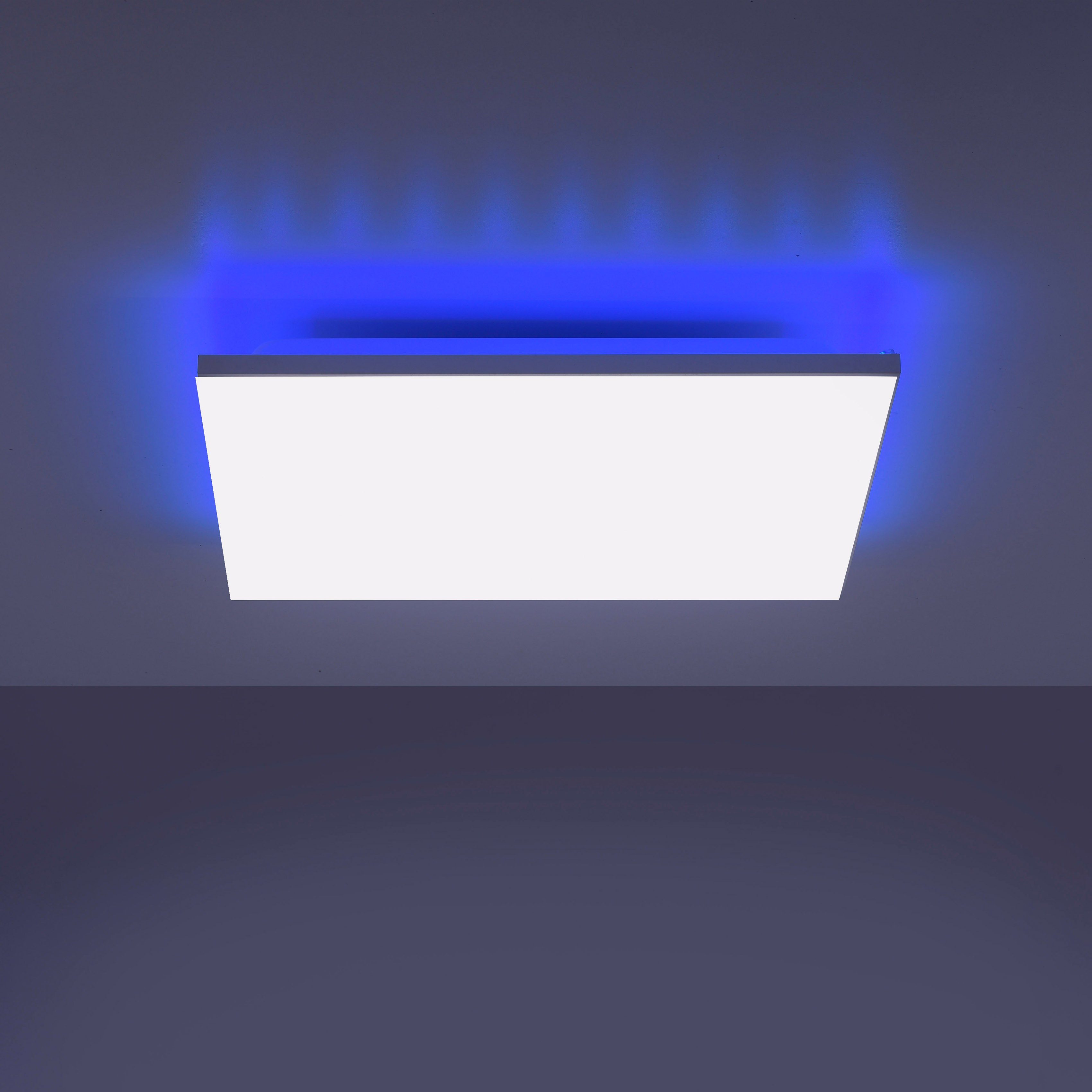 my home LED Deckenleuchte Floki, mit Fernbedienung, Farbwechsel, Infrarot dimmbar CCT inkl., RGB Deckenlampe über RGB, schaltbar, Dimmfunktion, Warmweiß, dimmbar CCT Backlight, und rahmenlos, Fernbedienung, integriert, fest Fernbedienung, getrennt über LED Helligkeitsstufen, mehrere - Dimmer