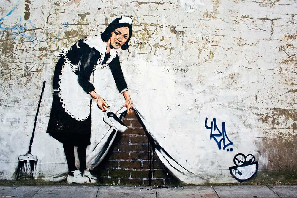 Poster Banksy - Poster - Cleaning Maid - Graffitti