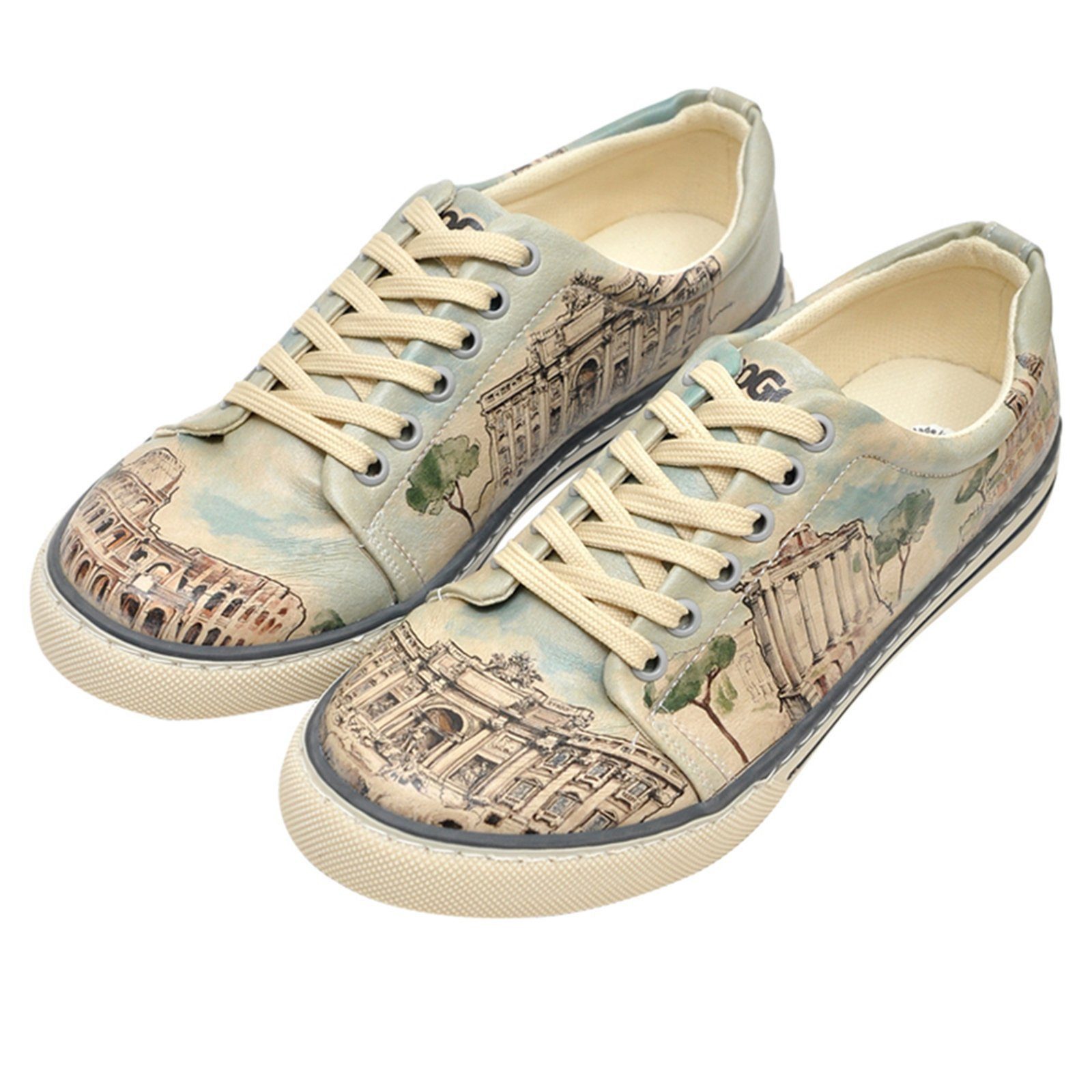 DOGO Classic Schnürsneaker All Roads Lead To Rome Damen Sneaker Sneaker Handgefertigt