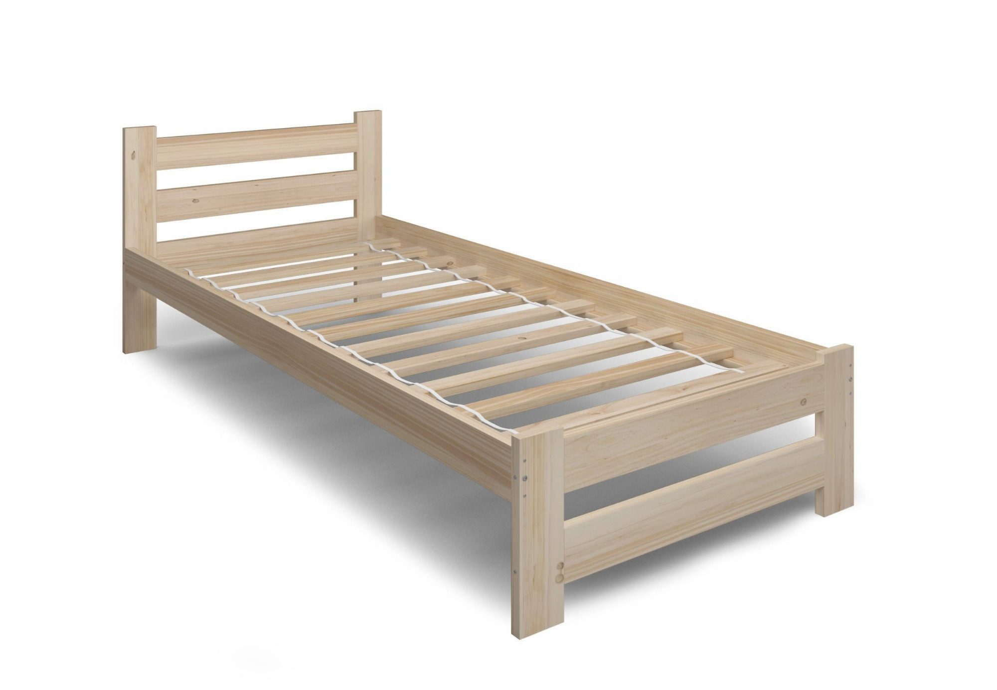 Home Collective Holzbett mit Lattenrost Modern Bett Kiefer Bettgestell Massivholzbett Klassisch (90x200, 120x200, 140x200, 160x200 cm), Einzelbett, Skandi Boho  – Bild 5 von 5