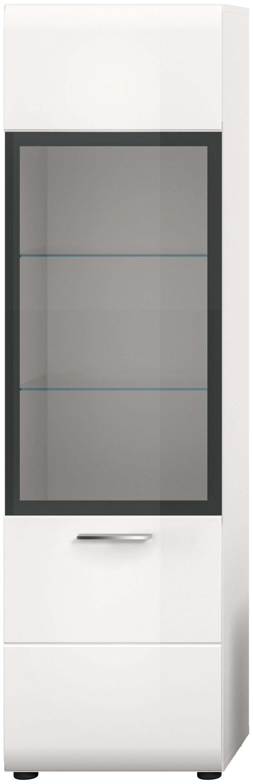 xonox.home Vitrine in weiß hochglanz tiefzieh/weiß Nachbildung B/H/T: 45 x 160 x 34 cm