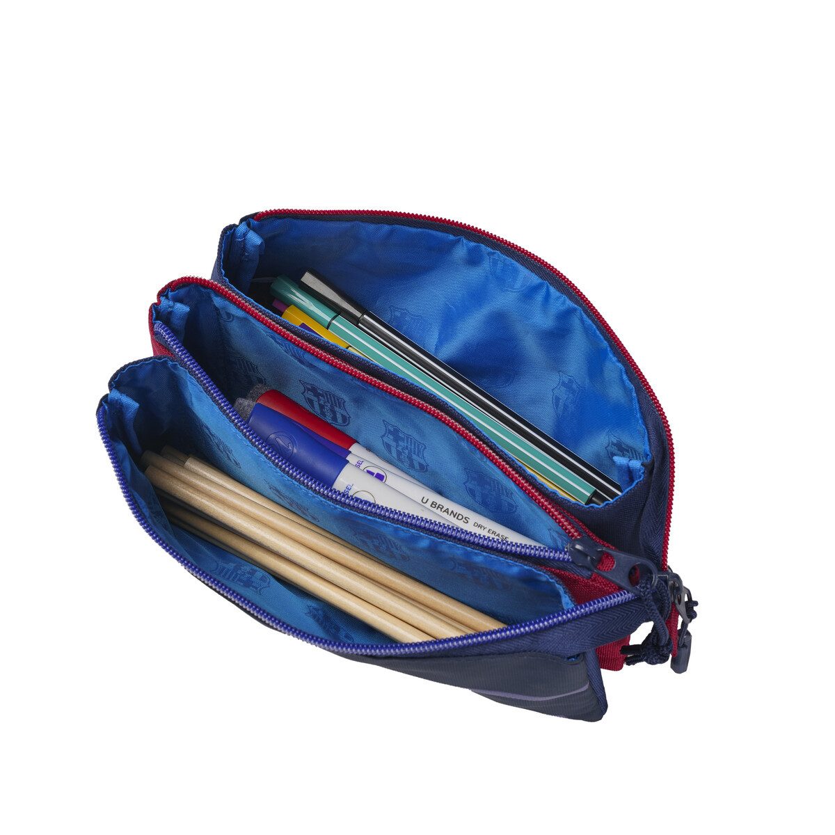 FC Barcelona Federtasche Organizer Triple Federmäppchen Etui 5 Fächer Schlampermäppchen