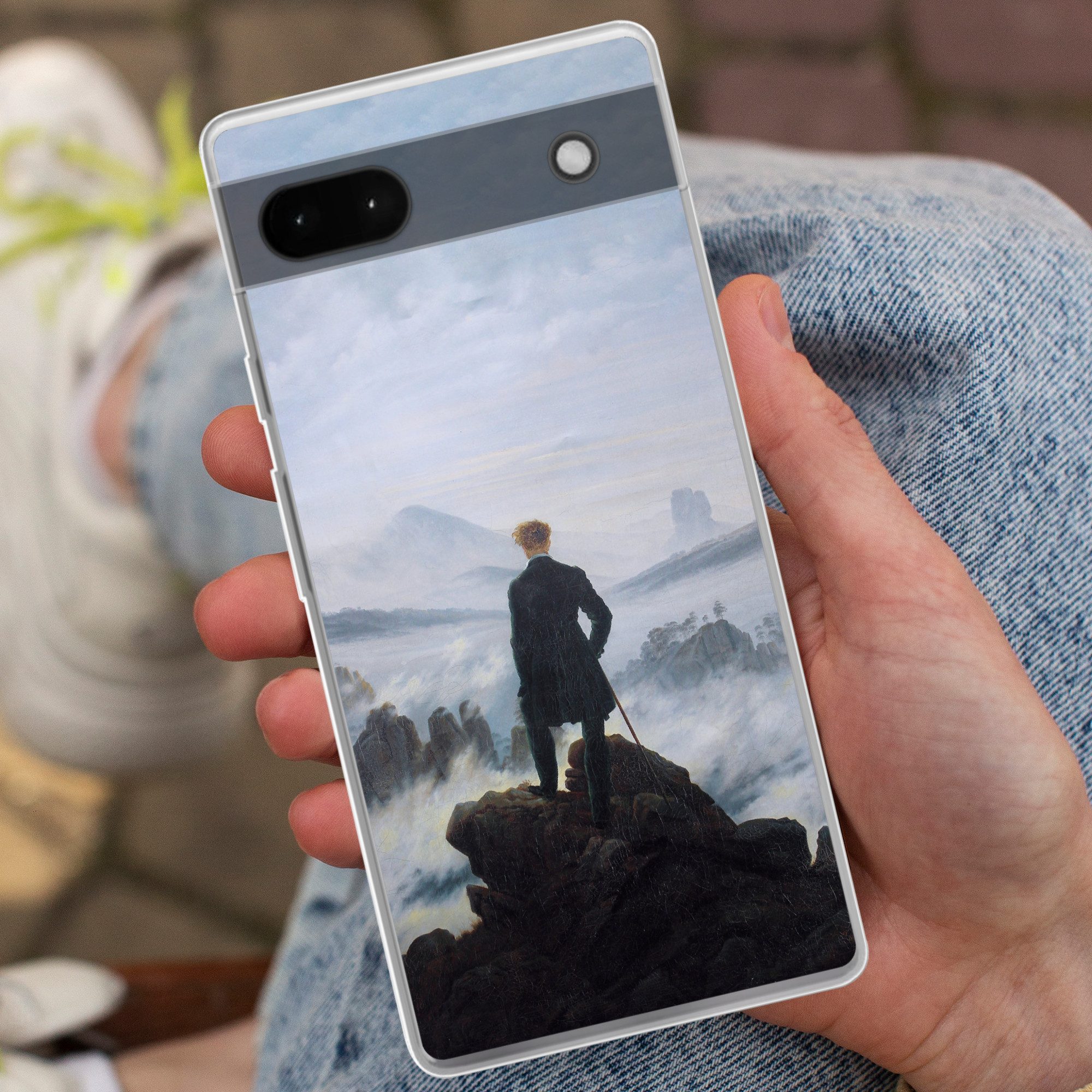 MuchoWow Handyhülle für Google Pixel 6a Der Wanderer über dem Nebelmeer - Caspar David Fri, Phone Case, Silikon, Schutzhülle Dünn