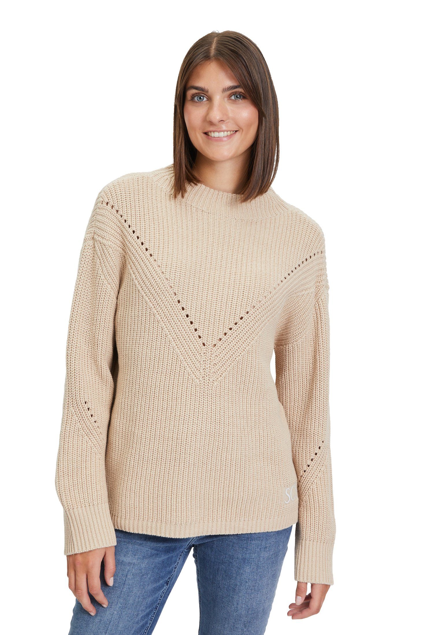 Betty Barclay Strickpullover mit Strickdetails (1-tlg) Strick Beige