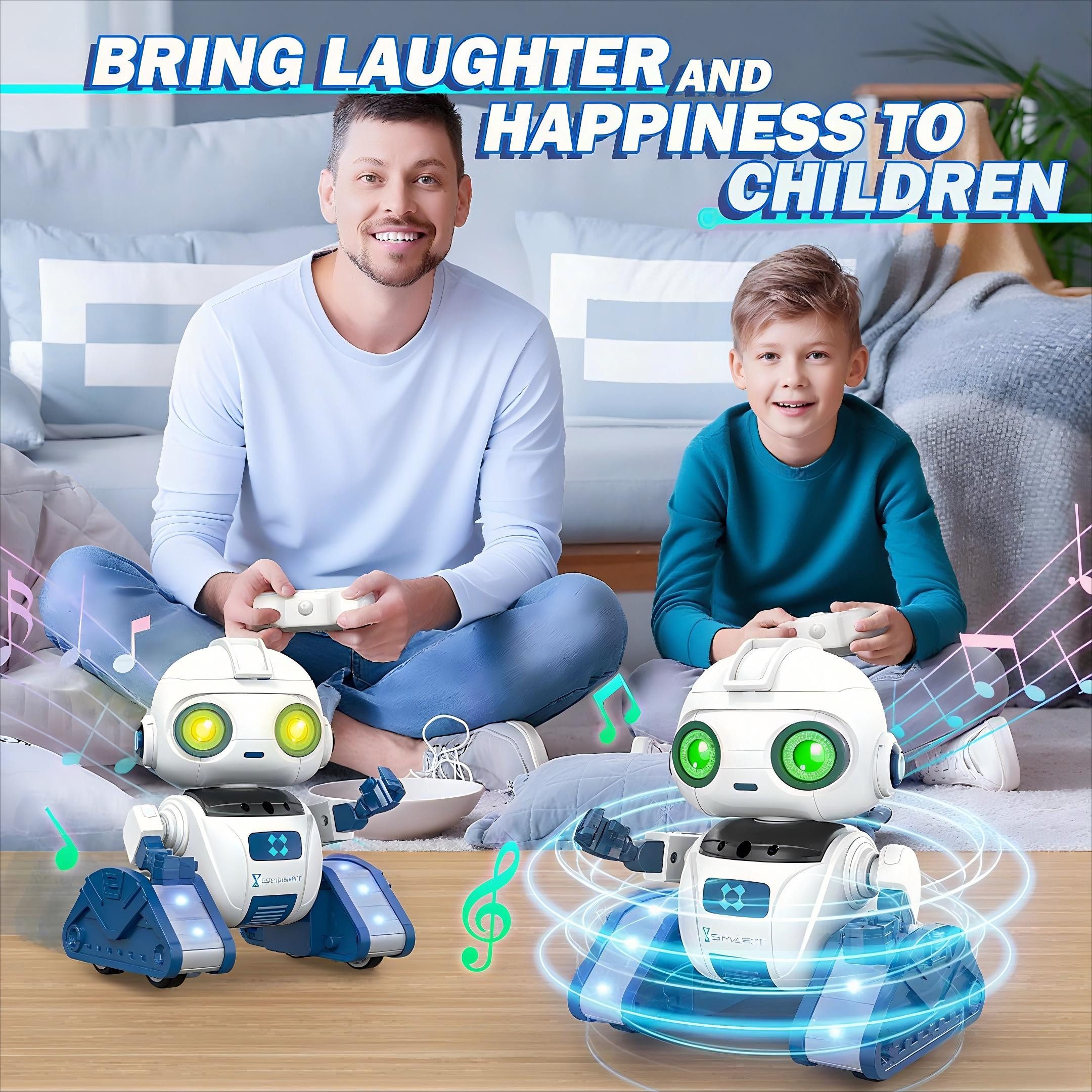 POPOLIC RC-Roboter Projektionsroboter mit Kopfprojektion, LED-Augen und Ges günstig online kaufen