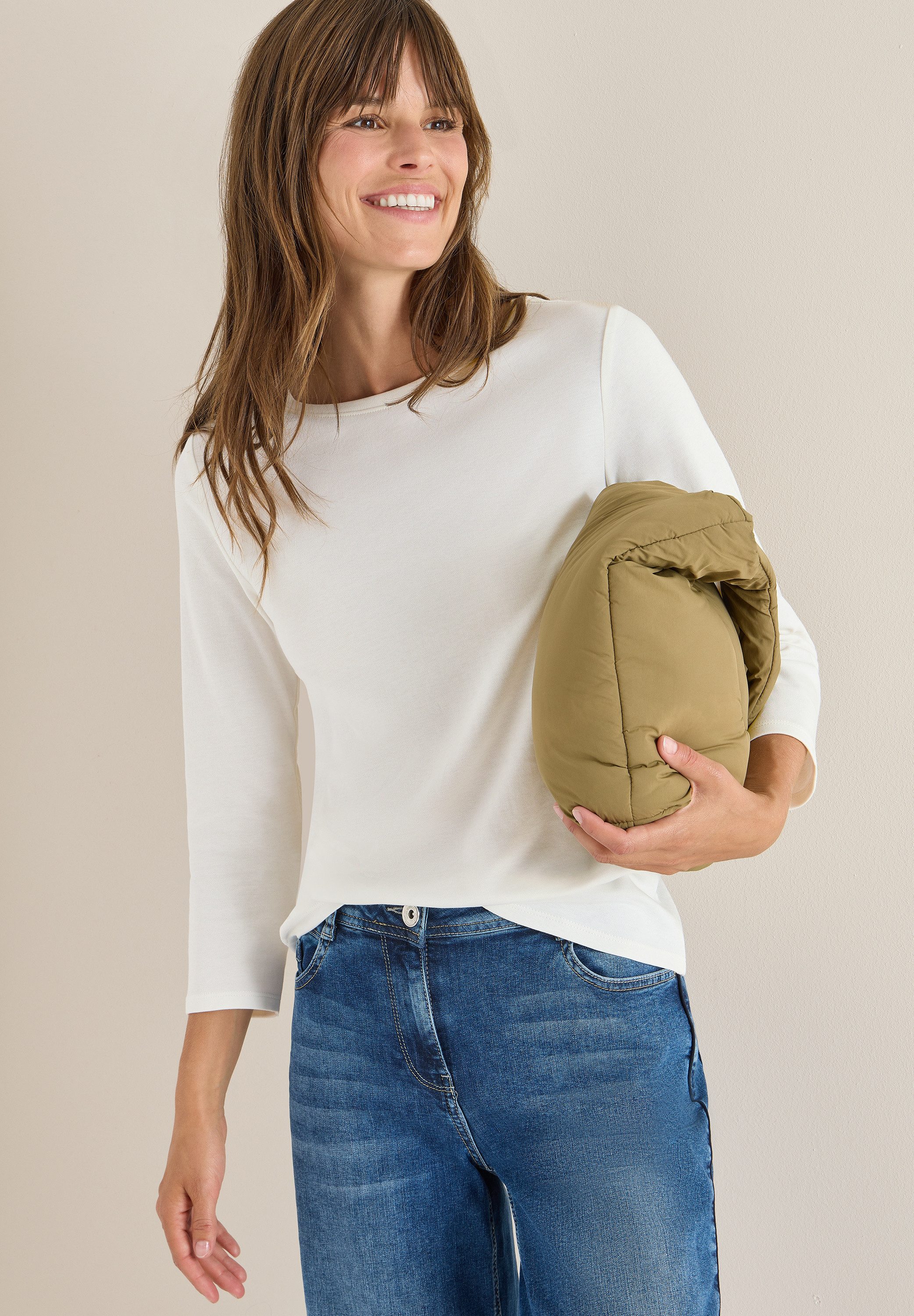 CECIL 3/4-Arm-Shirt mit U-Boot-Ausschnitt günstig online kaufen