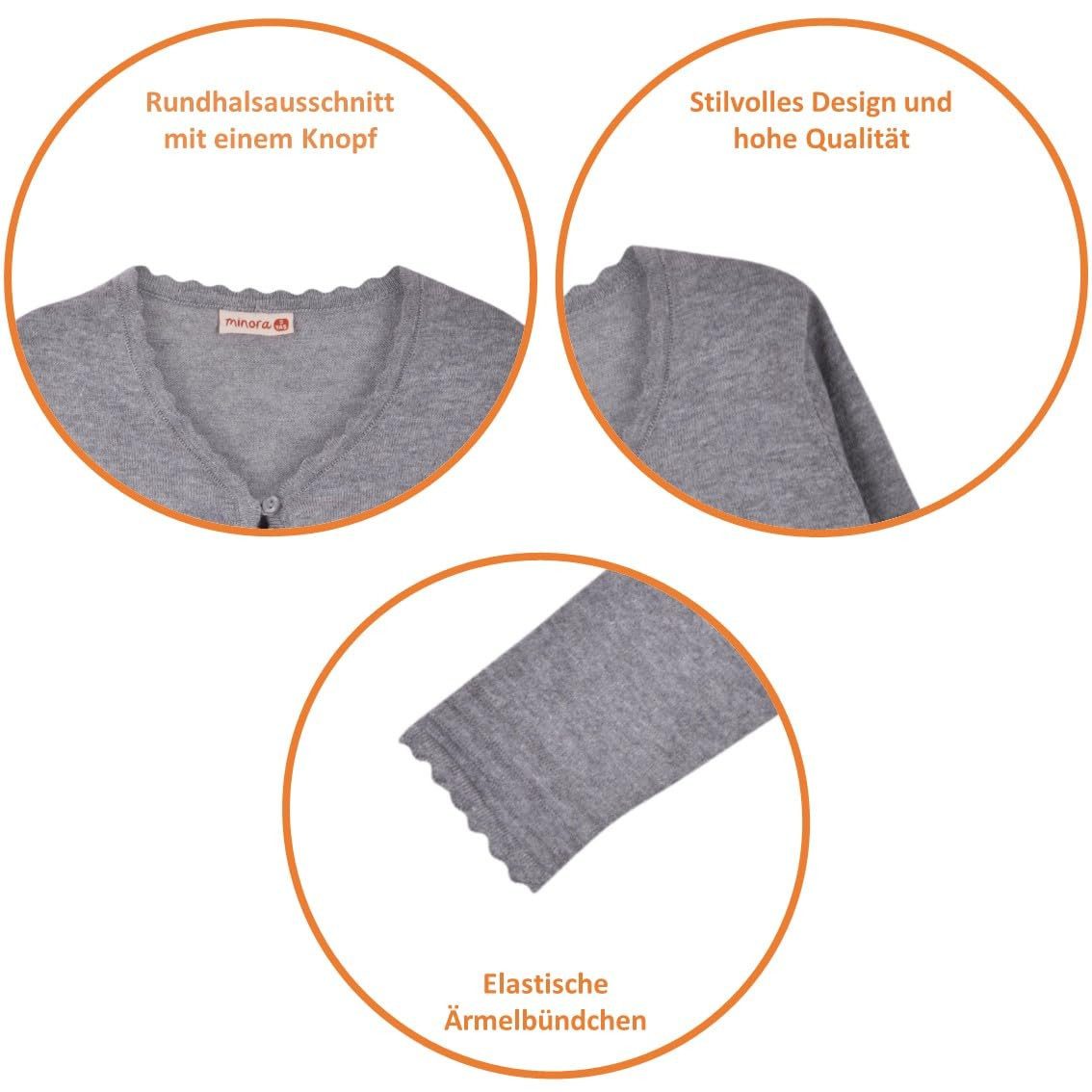 Minora Strickkleid Baby/Kind Bolero Taufweste Strickwaren Mädchen Langarm