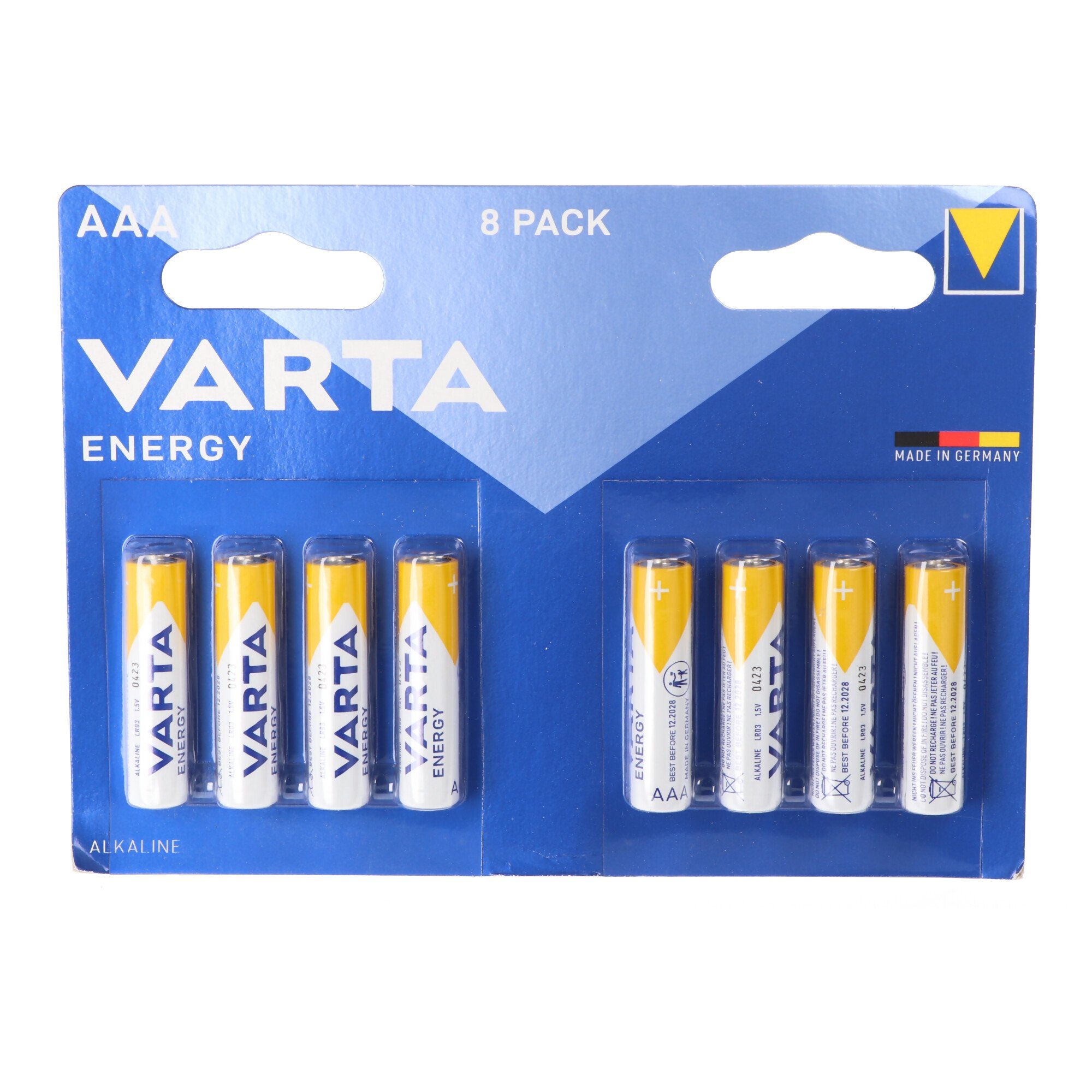 VARTA Varta Energy Batterie Alkaline, Micro, AAA, LR03, 1.5V 8er Pack Batterie, (1,5 V)