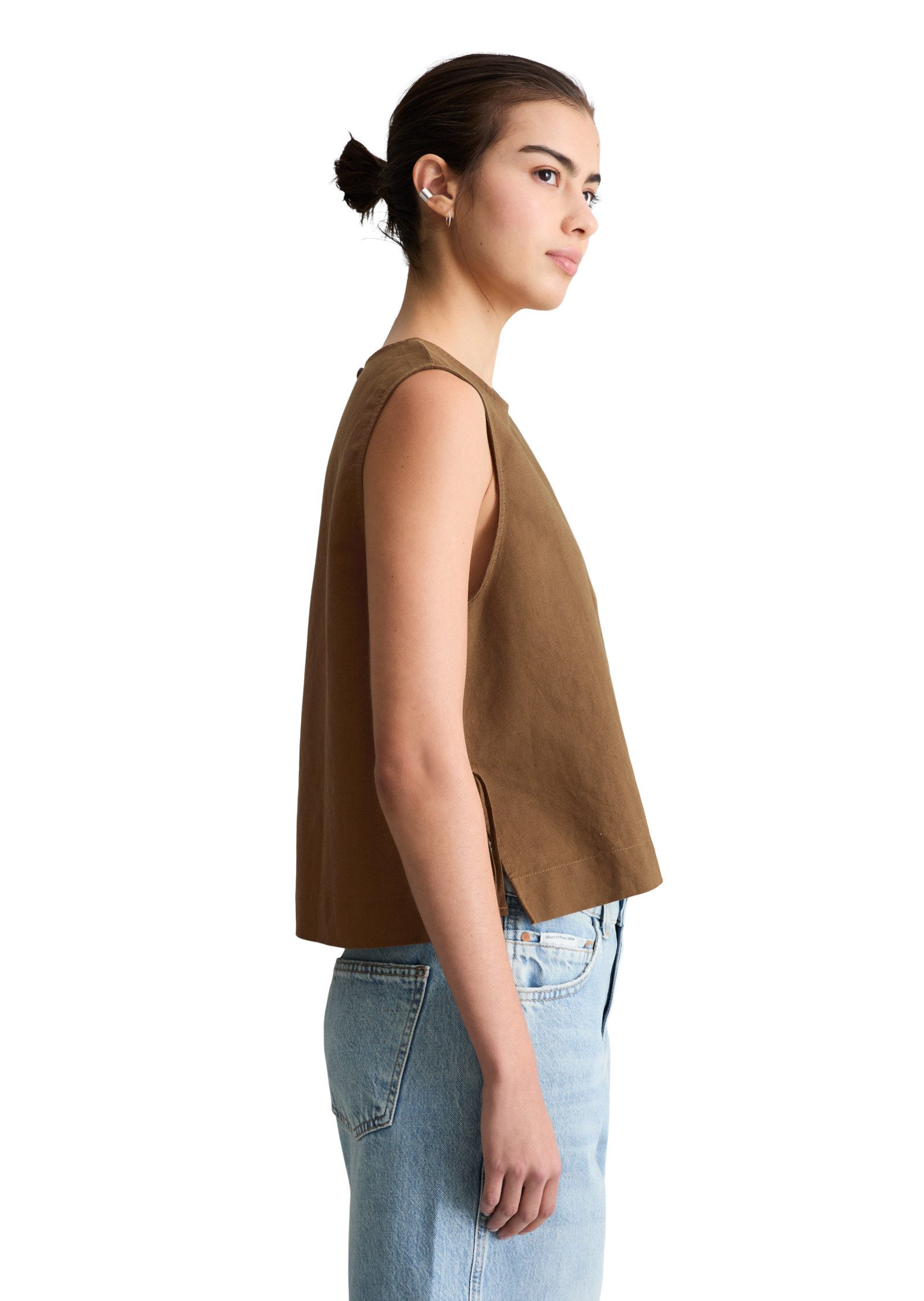 Marc O'Polo DENIM Blusentop aus Leinen-Baumwolle-Mix