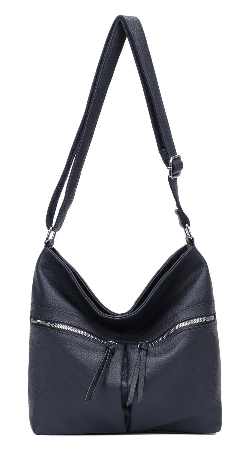 ITALYSHOP24 Schultertasche Damen Tasche Shopper Umhängetasche CrossOver Han günstig online kaufen