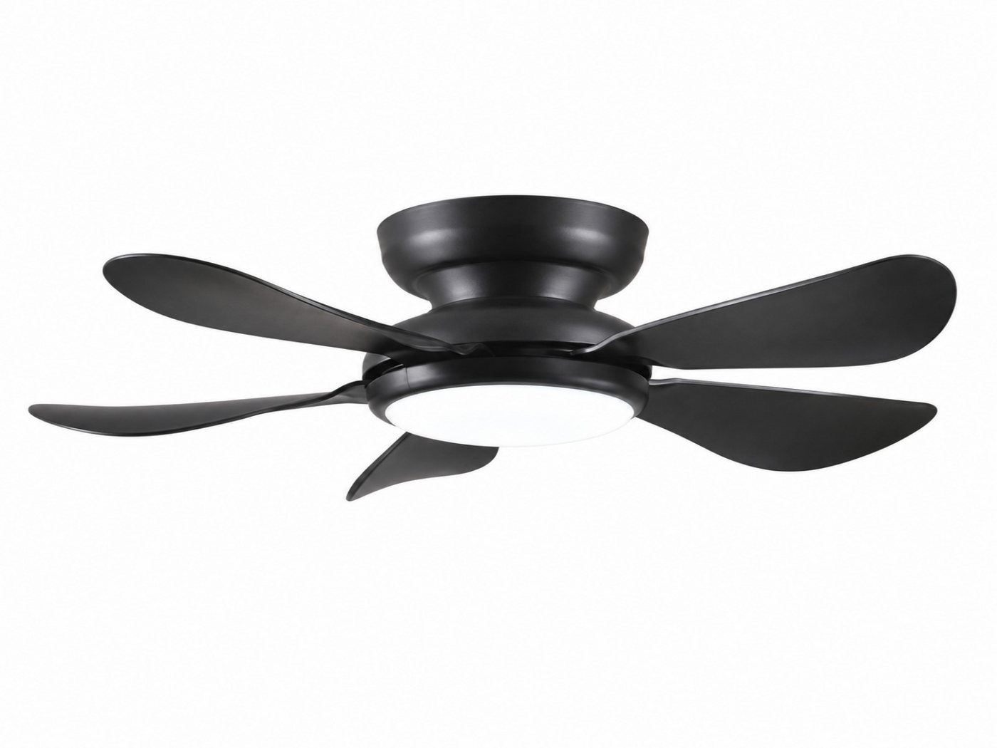 Surtime Deckenventilator mit LED-Beleuchtung, leiser Kompaktventilator, 5 Flügel, ⌀ 81 cm, 6 Geschwindigkeiten, inkl. Fernbedienung