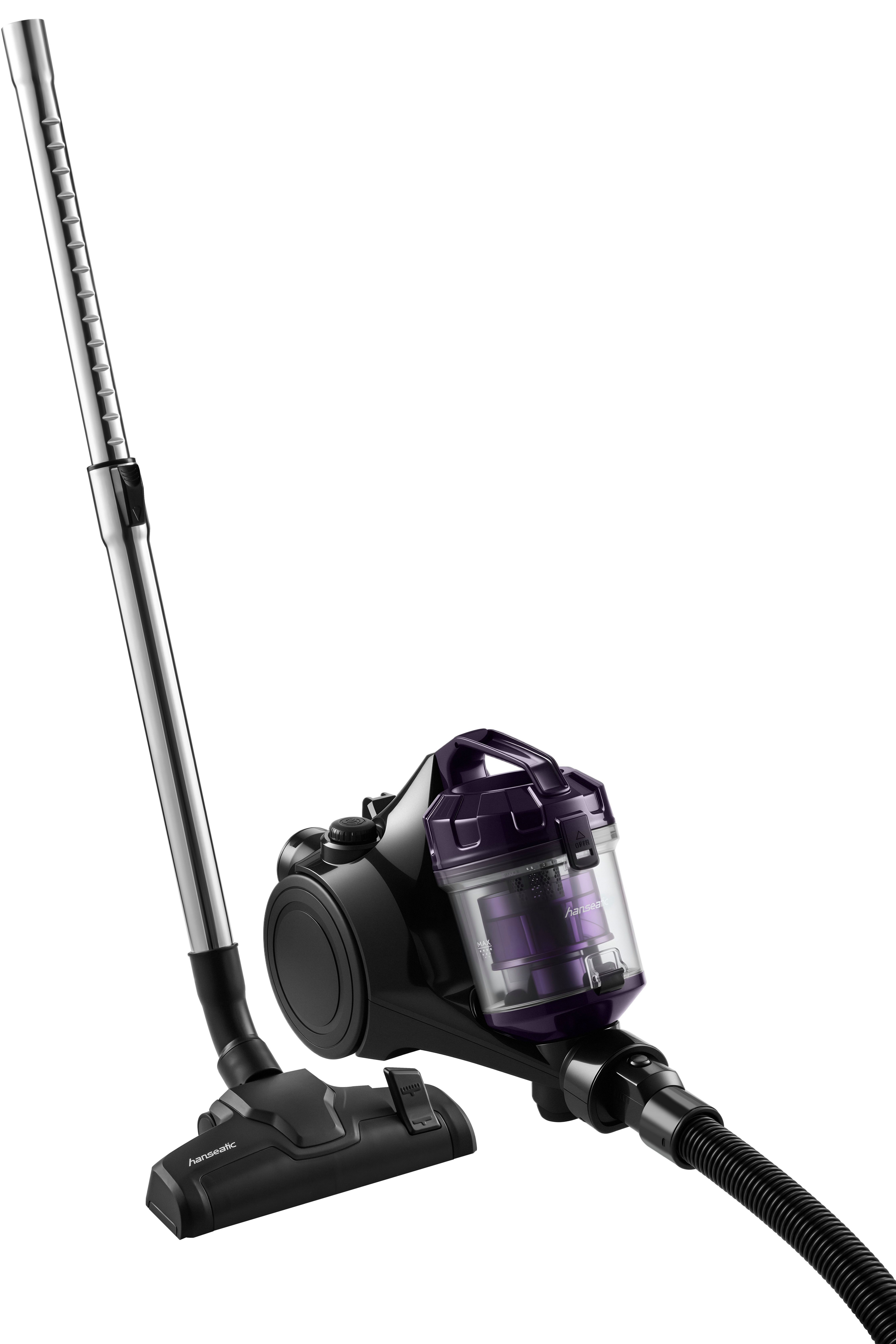 Hanseatic Bodenstaubsauger HBLVC700BVMC, Zyklon Technologie, Hepa H12 Filter, 9m Aktionsradius, 700 W, beutellos, 2l Staubbehälter, klein und praktisch zum Verstauen