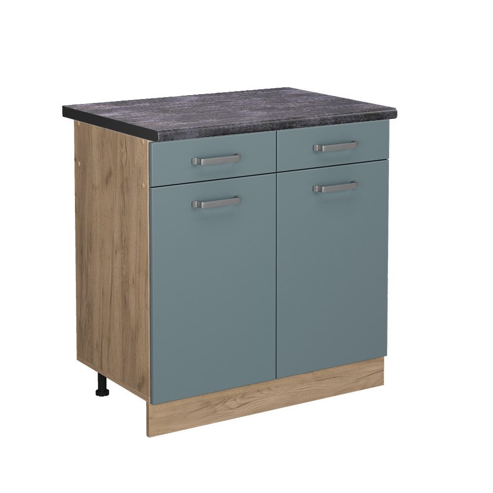 Vicco Unterschrank R-Line, Blau-Grau/Goldkraft Eiche, 80 günstig online kaufen