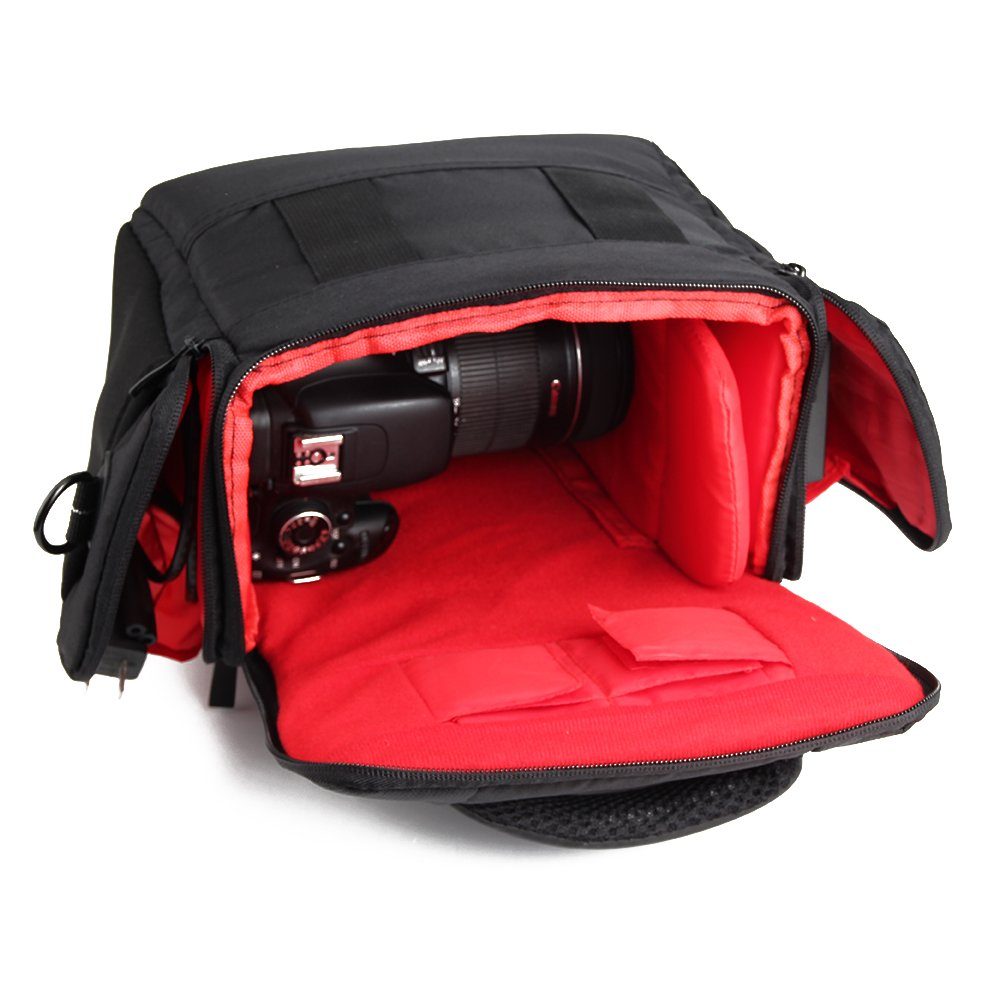 K-S-Trade Kameratasche, Kompatibel mit Panasonic Lumix DMC-G81 Kameratasche  Fototasche Schultertasche Zubehör Tasche einteilbare Trennwänden für  Systemkamera, DSLR DSLM SLR, schwarz