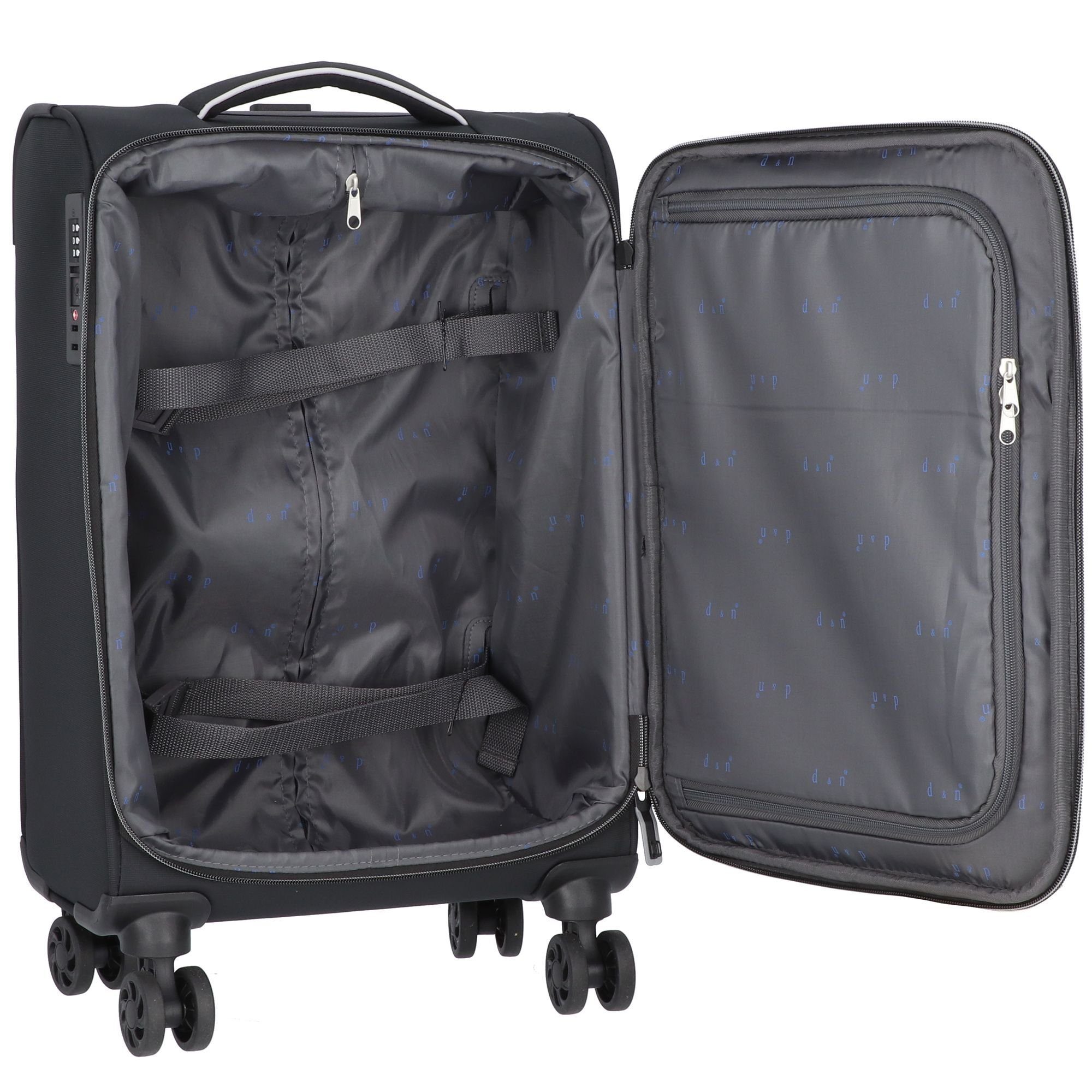D&N Handgepäck-Trolley Travel Line 9204, 4 Rollen, Polyester