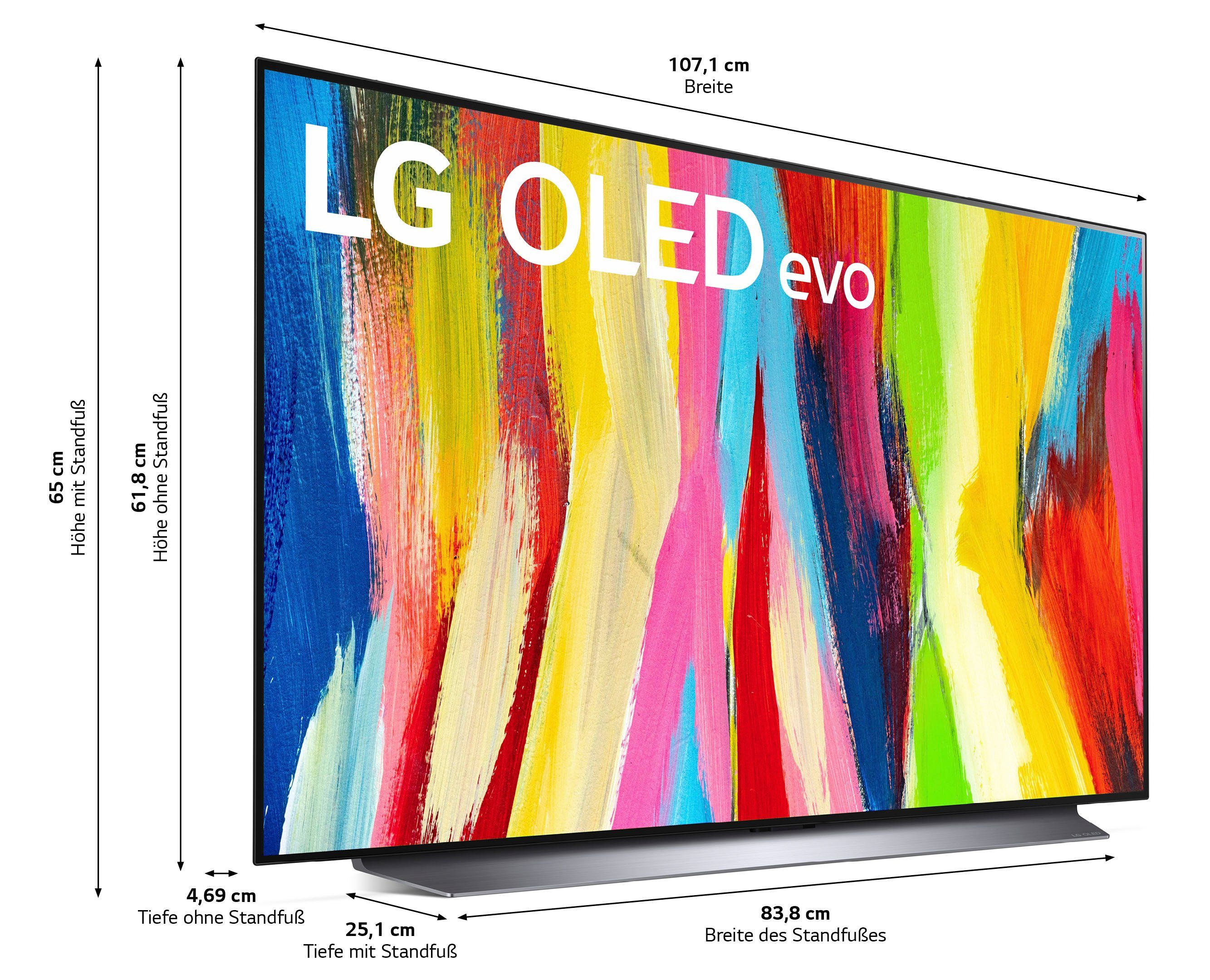 Smart-TV, OLED-Fernseher Gen5 Atmos) 4K α9 4K & Ultra HD, cm/48 Zoll, LG AI-Prozessor,Dolby Vision OLED evo, OLED48C27LA (121