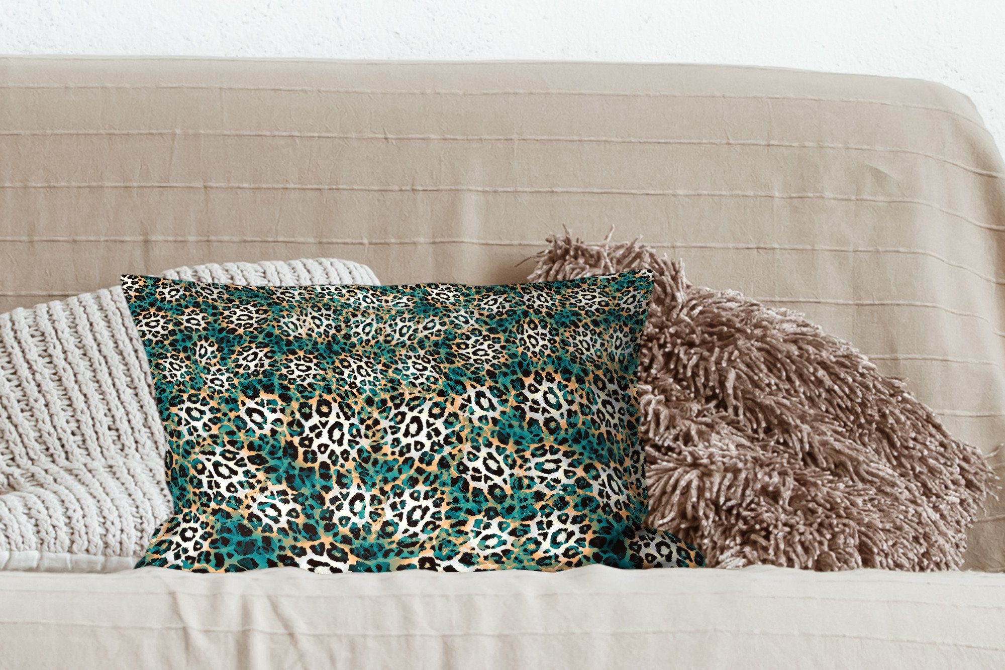 Dekokissen Leopardenmuster Wohzimmer Füllung, Schlafzimmer - Dekokissen Design Zierkissen, Tiere, mit Dekoration, MuchoWow -
