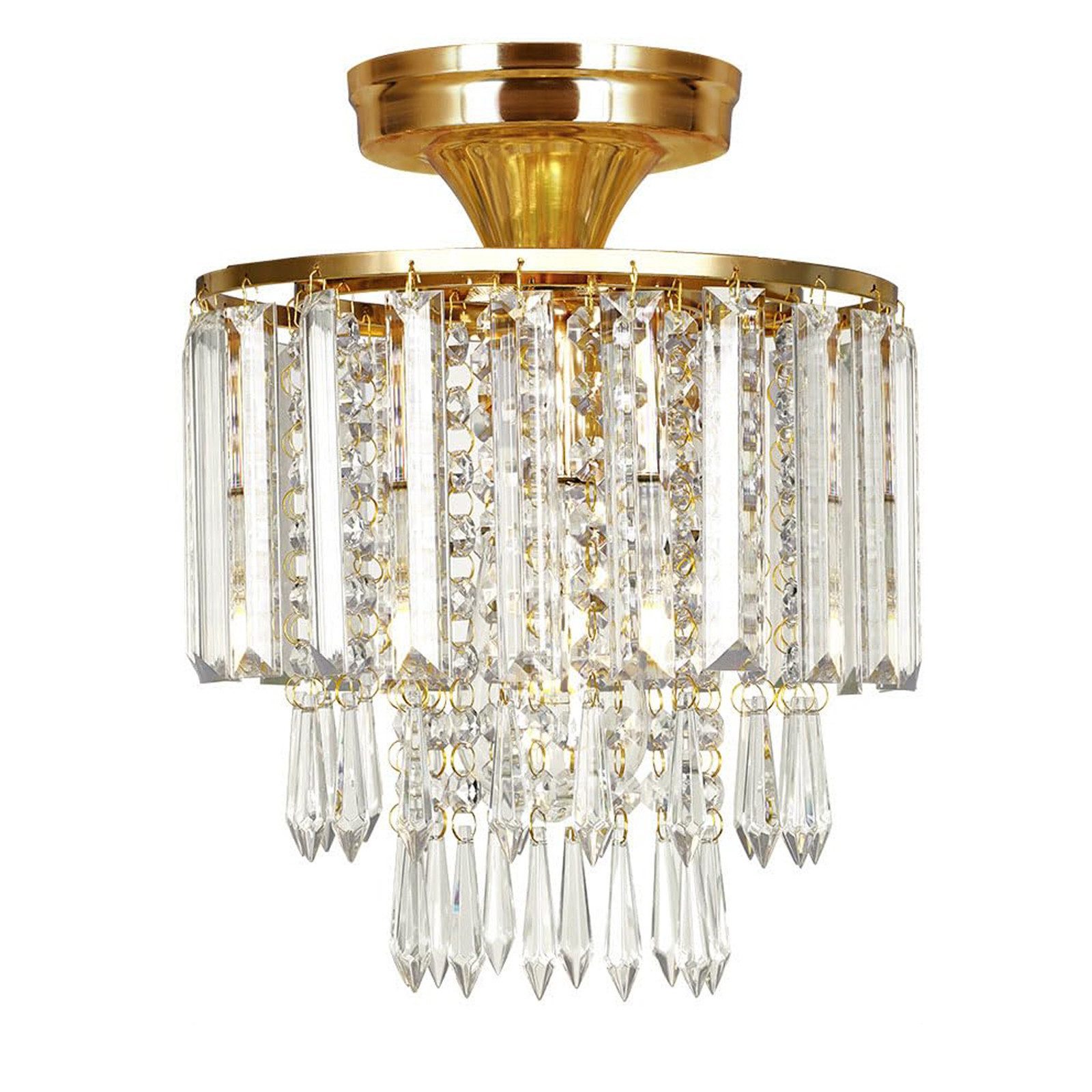 BlingBin Kronleuchter Kristall-Deckenleuchte, 3-lagige Kristalllampe Decken günstig online kaufen