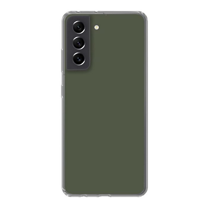 MuchoWow Handyhülle Grün - Olive - Farbe - Grün - Fest - Olivgrün Phone Case Handyhülle Samsung Galaxy S21 FE Silikon Schutzhülle