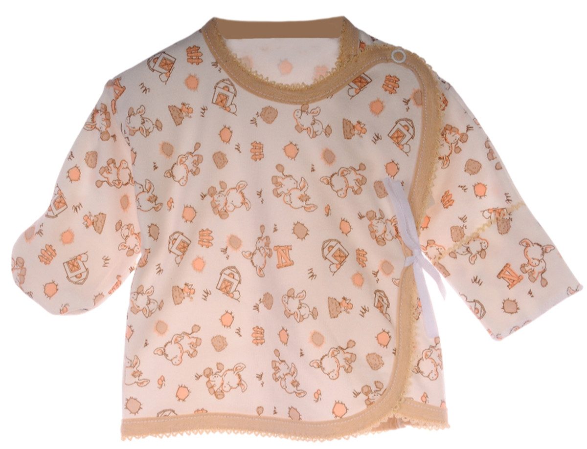 La Bortini Wickelshirt Baby Shirt Wickelhemdchen gemustert T-Shirt langarm